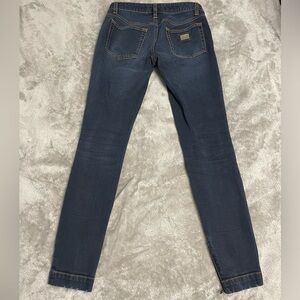 Skinny jeans , size xs , dark blue, I wore them only 3-4 times , lowered waist